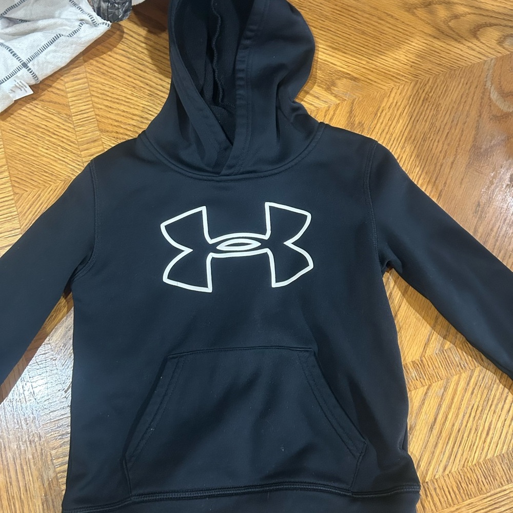Under Armour Kids Black and White Logo Hoodie